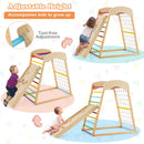 6-in-1 Jungle Gym Wooden Indoor Playground with Double-Sided Ramp and Monkey Bars