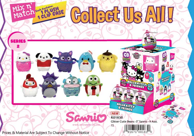 Fiesta: Cutie Beans Sanrio Glitter Series 2 - 1 Blind Plastic Egg with 3
