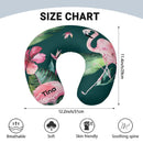 Personalized Flamingo Tropical Travel Neck Pillow with Name | Memory Foam, Detachable Washable Cover | Custom Gift for Flamingo Lovers