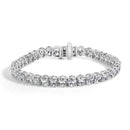 IGI Certified 14K White Gold 15.0 Cttw Oval Cut Lab Grown Diamond Tennis Bracelet