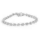 IGI Certified 14K White Gold 12.0 Cttw Pear Cut Lab Grown Diamond Tennis Bracelet