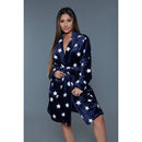 Kaylee Robe Navy & White Star Print | Giftable Luxurious Ultra Soft [Size L/XL Only]