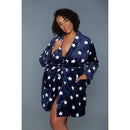 Kaylee Robe Navy & White Star Print | Giftable Luxurious Ultra Soft [Size L/XL Only]