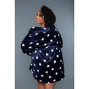 Kaylee Robe Navy & White Star Print | Giftable Luxurious Ultra Soft [Size L/XL Only]