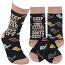 Keep Your Soul Clean And Your Boots Dirty Socks | Fun Western Themed Socks