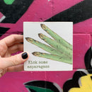 Kick Some Asparagass Block Sign| Wooden Square Desk Wall Decor Display | 4" x 4"