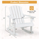 Outdoor Wooden Kid Adirondack Rocking Chair with Slatted Seat
