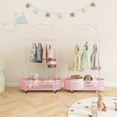 Kid Clothes Rack with 3 Adjustable Heights and Wheels