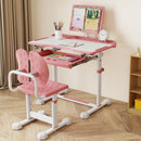 Kid's Study Desk and Chair Set with Tilt Desktop and Book Stand
