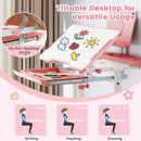 Kid's Study Desk and Chair Set with Tilt Desktop and Book Stand