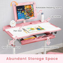 Kid's Study Desk and Chair Set with Tilt Desktop and Book Stand