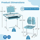 Kid's Study Desk and Chair Set with Tilt Desktop and Book Stand