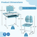 Kid's Study Desk and Chair Set with Tilt Desktop and Book Stand