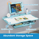 Kid's Study Desk and Chair Set with Tilt Desktop and Book Stand