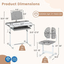 Kid's Study Desk and Chair Set with Tilt Desktop and Book Stand