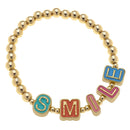 Kids Stretch Bracelet in Multicolor | 3 Choices Charm Letter Word Phrases