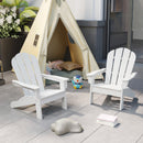 All-Weather HDPE Kid's Adirondack Chair with with High Backrest and Armrests-White