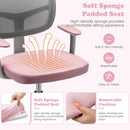 Adjustable Desk Chair with Auto Brake Casters for Kids-Pink