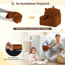 Kids Bear Sofa Toddler Foam Couch with Soft Fleece Fabric Cover