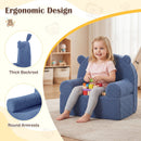 Kids Bear Sofa Toddler Foam Couch with Soft Fleece Fabric Cover