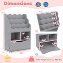 Kids 3-Tier Sling Bookcase with Storage Cabinet