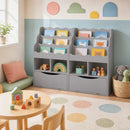 Kids 3-Tier Sling Bookcase with Storage Cabinet