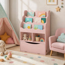 Kids 3-Tier Sling Bookcase with Storage Cabinet