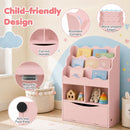 Kids 3-Tier Sling Bookcase with Storage Cabinet
