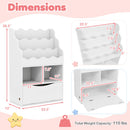 Kids 3-Tier Sling Bookcase with Storage Cabinet