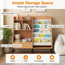 Kids Bookshelf and Toy Storage Organizer with 5 Fabric Pockets