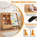 Kids Bookshelf and Toy Storage Organizer with 5 Fabric Pockets