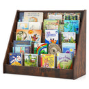 5-Tier Kids Bookshelf with Deep Compartments and Stable Baby Book Case-Rustic Brown