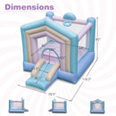 Kids Bounce House with Slide and Basketball Rim Bouncy Castle for Party without Blower