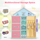 Kids Costume Storage Closet with Storage Bins and Shelves and Side Baskets for Kids Room