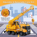 Crane Truck Toy with Telescopic Arm and Sounds - Yellow