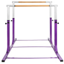 Kids Double Horizontal Bars Gymnastic Training Parallel Bars Adjustable-Purple
