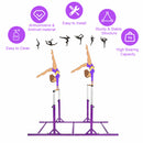 Kids Double Horizontal Bars Gymnastic Training Parallel Bars Adjustable-Purple