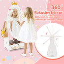 Kids Full Length Mirror with Rotatable Design and Shelf
