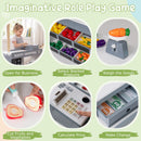 Kids Grocery Store Playset Wooden Pretend Play Supermarket with Shopping Cart