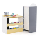 Kids Grocery Store Playset with Cash Register POS Machine-Gray