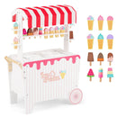 Ice Cream Cart Playset with Display Rack and Accessories