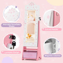 Kids Jewelry Armoire Freestanding Jewelry Cabinet with 3-Color Lighted Full Length Mirror