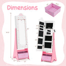 Kids Jewelry Armoire Freestanding Jewelry Cabinet with 3-Color Lighted Full Length Mirror