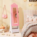 Kids Jewelry Armoire Freestanding Jewelry Cabinet with 3-Color Lighted Full Length Mirror