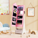 Kids Jewelry Armoire Freestanding Jewelry Cabinet with 3-Color Lighted Full Length Mirror