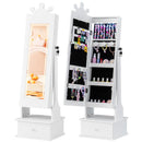 Kids Jewelry Armoire with 3-Color Lighted Full Length Mirror and Inside Led Lights