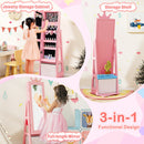 Kids Jewelry Armoire Cabinet with Large Storage Capacity and Swivel Base