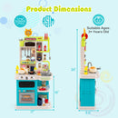 Kids Kitchen Playset Pretend Play Kitchen with Realistic Sounds and Lights