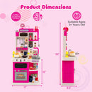 Kids Kitchen Playset Pretend Play Kitchen with Realistic Sounds and Lights