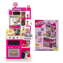 Kids Kitchen Playset Pretend Play Kitchen with Realistic Sounds and Lights